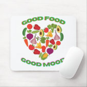Gutes Essen gute Laune gesunde Ernährung Grafik De Mousepad (Mit Mouse)