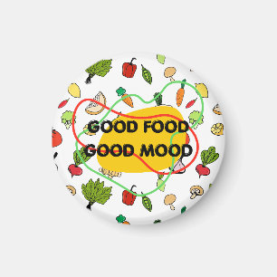 Gutes Essen, gute Laune Magnet, lustiger Lebensmit Magnet