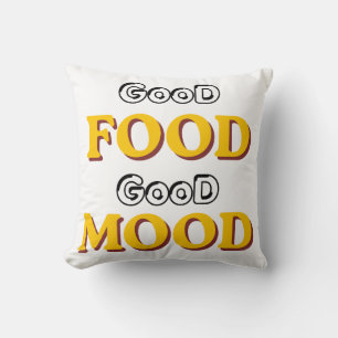 Gutes Essen Gute Laune Typografie Throw Kissen