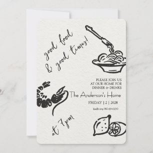 Gutes Essen & gute Zeiten Thanksgiving Einladung