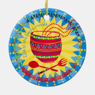 Gutes Essen mexikanische kulinarische Weihnachtssc Keramik Ornament