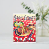 Gutes Essen Postkarte (Stehend Vorderseite)