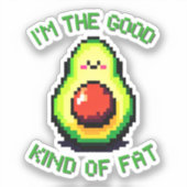 Gutes Fat Avocado - Funny Pixel Art Food Design Aufkleber (Vorderseite)