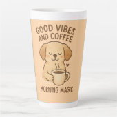 Gutes Fernsehen & Kaffee - Playful Puppy Digital A Milchtasse (Vorderseite)