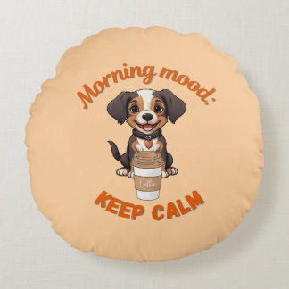 Gutes Fernsehen & Kaffee - Playful Puppy Digital A Rundes Kissen