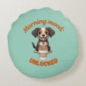 Gutes Fernsehen & Kaffee - Playful Puppy Digital A Rundes Kissen (Rückseite)