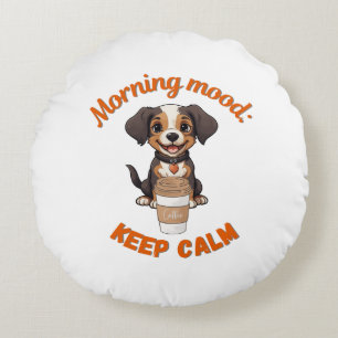 Gutes Fernsehen & Kaffee - Playful Puppy Digital A Rundes Kissen