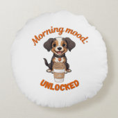 Gutes Fernsehen & Kaffee - Playful Puppy Digital A Rundes Kissen (Rückseite)