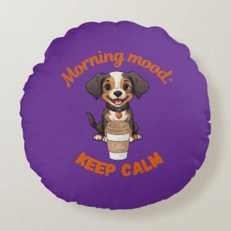 Gutes Fernsehen & Kaffee - Playful Puppy Digital A Rundes Kissen