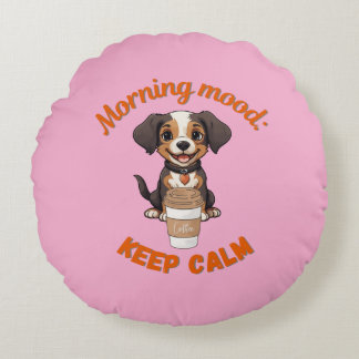 Gutes Fernsehen & Kaffee - Playful Puppy Digital A Rundes Kissen