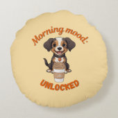 Gutes Fernsehen & Kaffee - Playful Puppy Digital A Rundes Kissen (Rückseite)