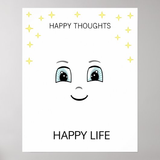 Gutes Gesicht mit Sternen motivierend Poster (Vorne)