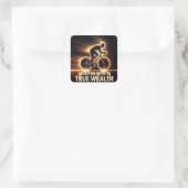 Gutes Gesundheitspaket mit Neonradfahrern Quadratischer Aufkleber (Tasche)