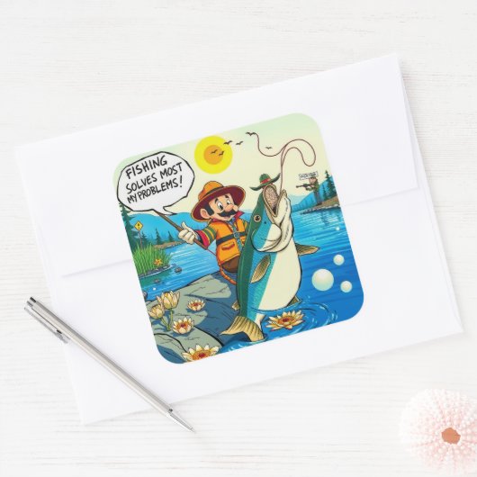 Gutes Gewissen! Quadratischer Aufkleber (Umschlag)