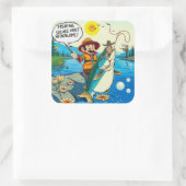 Gutes Gewissen! Quadratischer Aufkleber (Tasche)