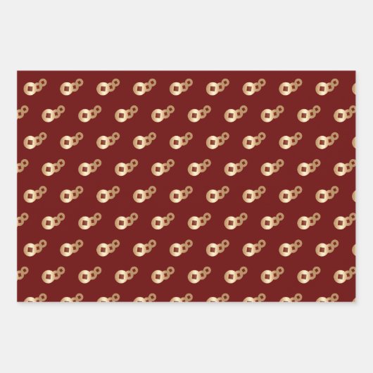 Gutes Glück 2023 Chinesisches Neujahr Red Gold Geschenkpapier Set (Vorderseite 3)