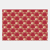 Gutes Glück 2023 Chinesisches Neujahr Red Gold Geschenkpapier Set (Vorderseite)