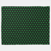 Gutes Glück, 4-Leaf Clovers auf schwarz Fleecedecke (Vorderseite (Horizontal))