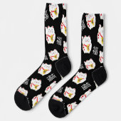 Gutes Glück Cat Socken (Linkes Detail)