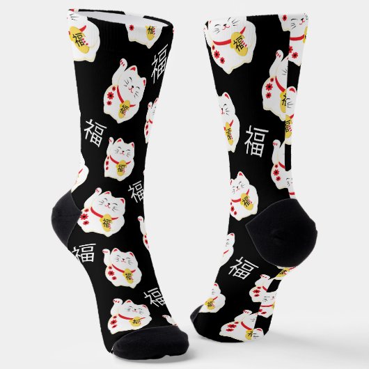 Gutes Glück Cat Socken (Gewinkelt)