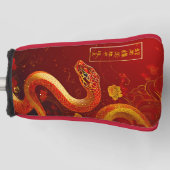 Gutes Glück Gold und Red Year of the Snake Putter Golf Headcover (Vorderseite)