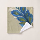 Gutes Glück Pfauenfedern Wasserfarbenbadzug Badhandtuch Set (Waschlappen)