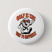 Gutes Golf Ball Mascot Button (Vorderseite)