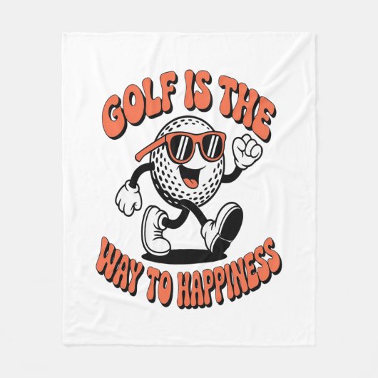 Gutes Golf Ball Mascot Fleecedecke (Vorderseite)