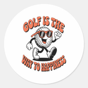 Gutes Golf Ball Mascot Runder Aufkleber