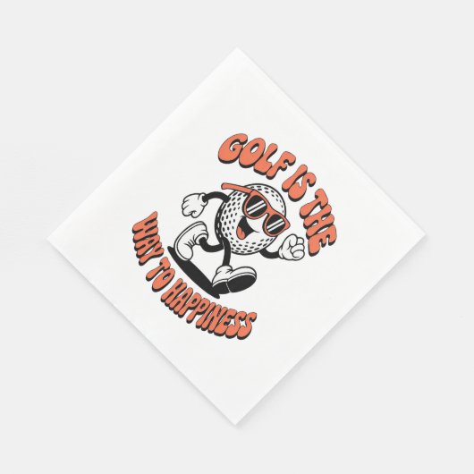 Gutes Golf Ball Mascot Serviette (Ecke)