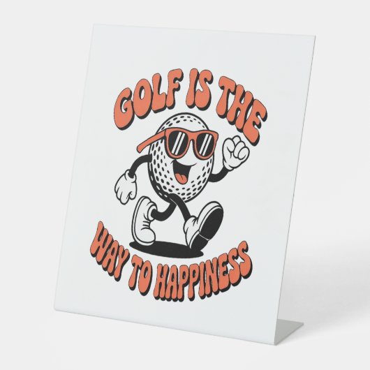 Gutes Golf Ball Mascot Sockelschild (Vorderseite)