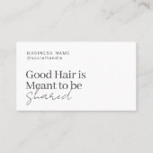 Gutes Haar soll geteilt werden | Friseursalon-Empf Visitenkarte (Vorderseite)