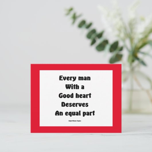 Gutes Herz Postkarte (Stehend Vorderseite)