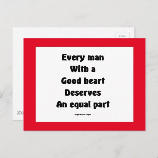 Gutes Herz Postkarte (Vorne/Hinten)