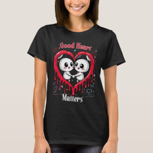 Gutes Herz S typografisch farbenfrohe rote Farbe D T-Shirt