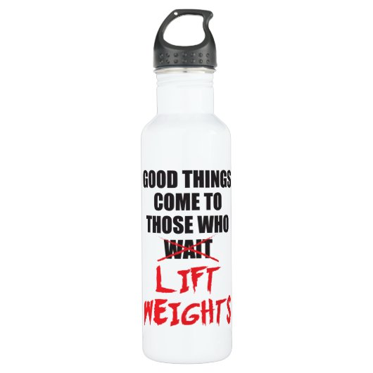 Gutes kommt denen, die Gewicht heben - Fitnessraum Trinkflasche (Vorderseite)