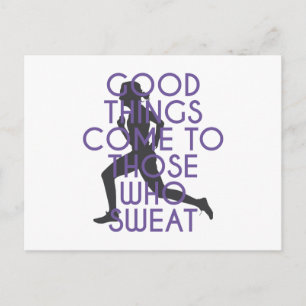 Gutes kommt denen, die schwitzen postkarte