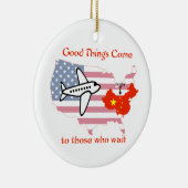 Gutes kommt denen, die warten - China Adoption Keramikornament (Rechts)