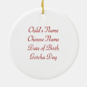 Gutes kommt denen, die warten - China Adoption Keramikornament (Hinten)