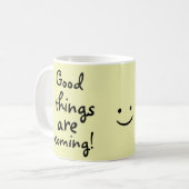 Gutes kommt Niedlich Positiv Kaffeetasse (Vorderseite Links)