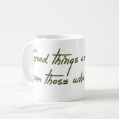 Gutes kommt von denen, die Spaß fischen. Kaffeetasse (Vorderseite Links)