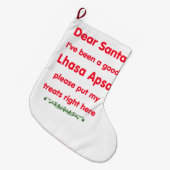 gutes Lhasa Apso Großer Weihnachtsstrumpf (Vorderansicht (hängend))