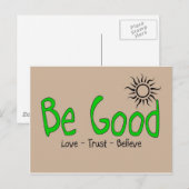 gutes Logo leuchtend grün sein mit brauner Rücksei Postkarte (Vorne/Hinten)