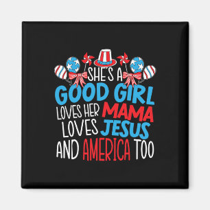 Gutes Mädchen, das Amerika am 4. Juli Liebe Usa Pa Magnet