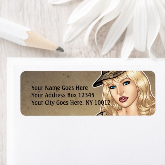 Gutes Mädchen mit einem Gun Button-up von Al Rio (Insitu)