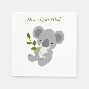 Gutes Mahl, Niedlicher Koala-Bär Personalisiert Serviette
