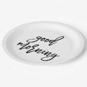 Gutes modernes Typografie-Frühstück des Morgen-| Pappteller (Schrägansicht)