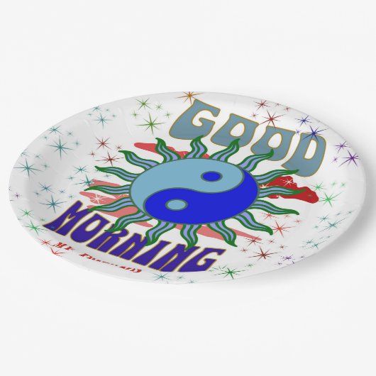 GUTES MORGEN, PAPIERPLATTE PAPPTELLER (Schrägansicht)