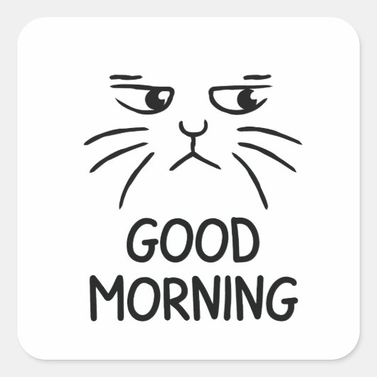 gutes Morgendesign Quadratischer Aufkleber (Vorderseite)