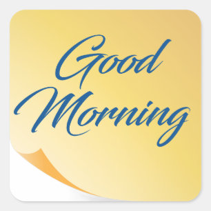 Gutes Morgengelbes Notizheber Quadratischer Aufkleber